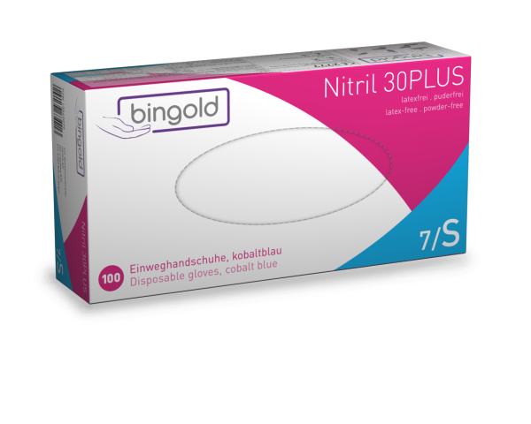 Bingold Nitril 30Plus kobaltblau Gr. S 100 Stück