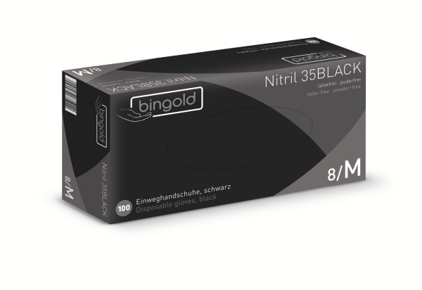 Bingold Nitril 35 schwarz Gr. M 100 Stück