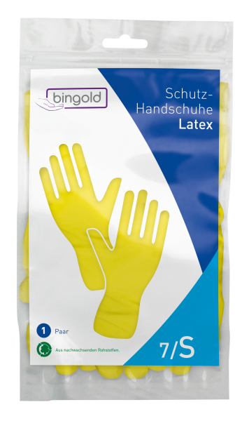 Bingold Mehrweghandschuh Latex gelb Gr. S 1 Stück