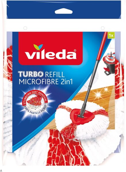 Vileda Turbo 2in1 EasyWring&Clean Wischmopp Ersatzköpfe, 1er Pack