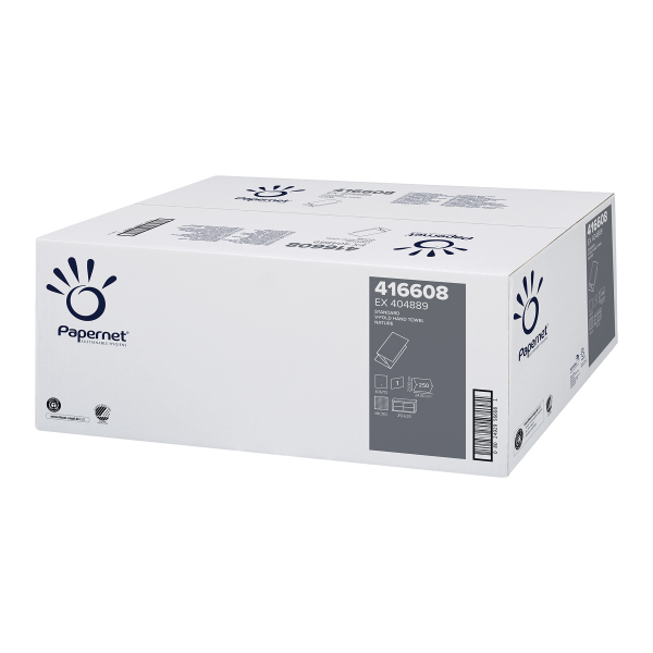 Papernet Falthandtücher 24,5x23cm, 1-lg, V-Falz, naturweiß, 5000 Blatt