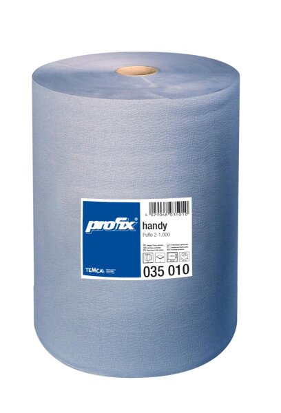 TEMCA profix handy Putztuchrolle 2-lagig 38x38cm blau 2x 1000 Blatt