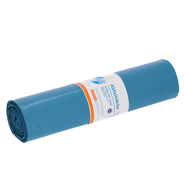 Deiss PREMIUM PLUS Müllsäcke blau, 70 Liter, 575x1000 mm, 25 Säcke