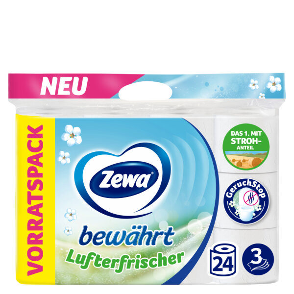 Zewa bewährt Lufterfrischer Toilettenpapier 3-lagig 24x150 Blatt